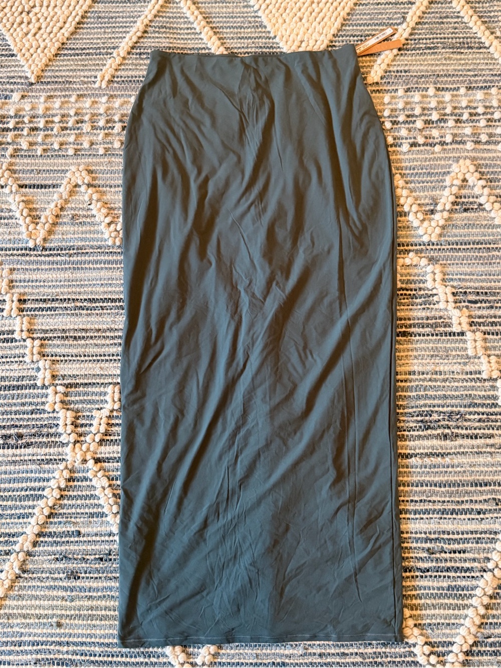 SKIMS High-Waist Olive Green Pencil Maxi Skirt